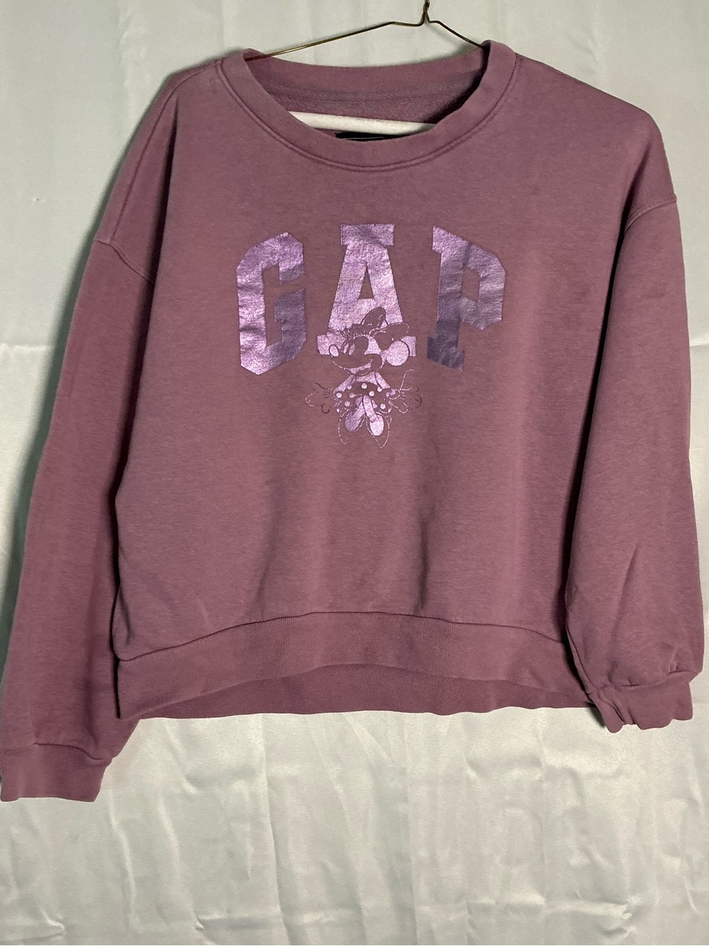 GAP Lavender Mauve Crewneck with Shimmery Logo